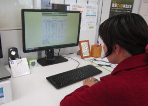 ネット試験している女性