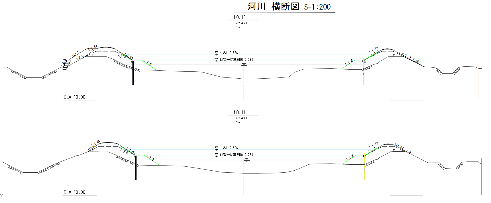 河川横断図 NO.10